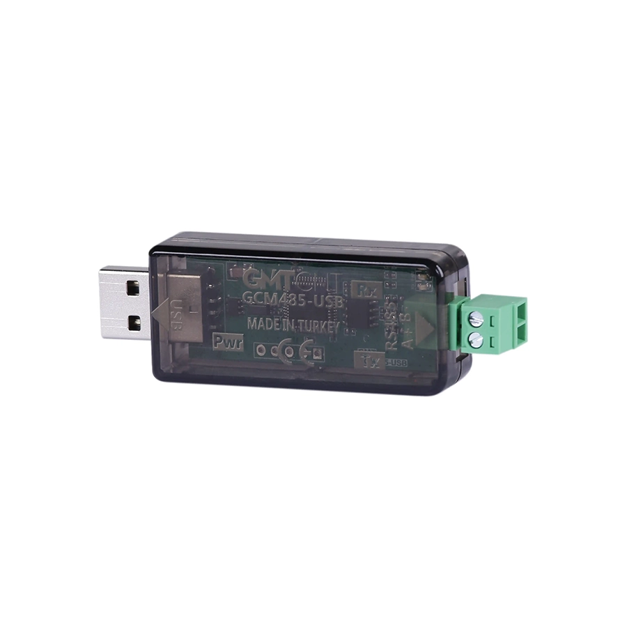 GCM485-USB 1 GCM485-USB, USB–RS485 dönüştürücü yapısıyla endüstriyel otomasyon cihazlarıyla stabil ve güvenli iletişim sunar. Tak-çalıştır kolaylığıyla dikkat çeker. GCM485-USB provides stable and secure communication with industrial automation devices with its USB–RS485 converter structure. It stands out with its plug-and-play ease.